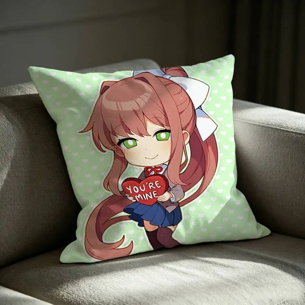 Just M-Monika Game D-DDLC Square Sofa Pillow Cover Solid Color Living Room Home Decor Cushion Case