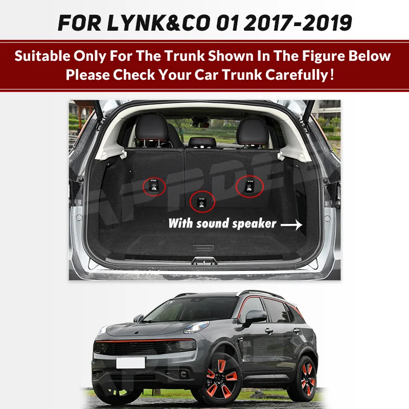 Auto Full Coverage Trunk Mat For LYNK&CO 01 2017-2020 19 18 Car Boot Cover Pad Cargo Liner Interior Protector Accessories