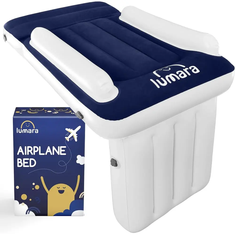 

Toddler Airplane Bed - Inflatable Airplane Bed for Toddlers, Plane Baby Mattress for Kids - Blow Up Air Mattress for Child Fligh