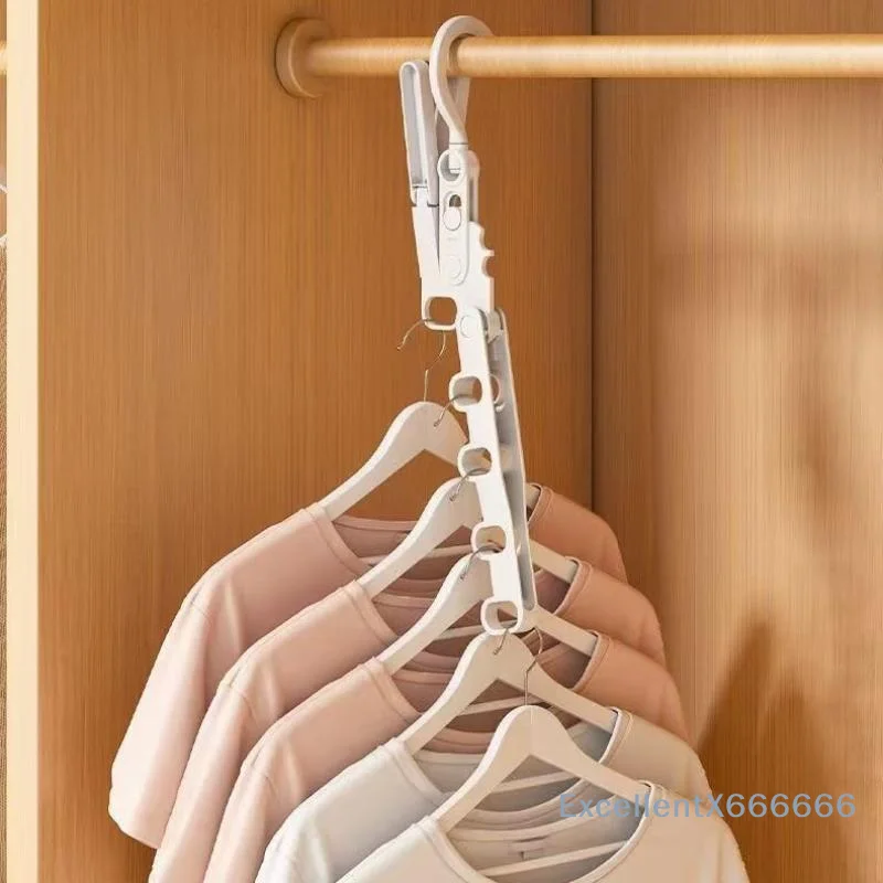 2026 New Hotels Foldable Clothes Drying Rack Five-hole Multi-function Clothes Hook Angle Adjustable Clothes Hanger Travel