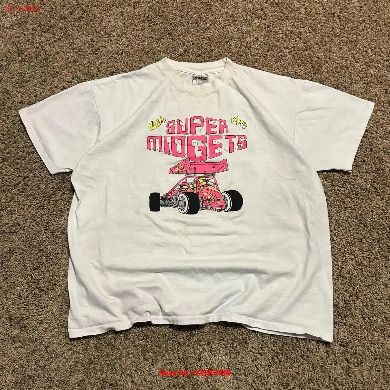 Super Nuggets Bonneville Speedway XL VTG 90er 1993 T-Shirt UT USA Vintage Washed Stretched Top für den Alltag Lässiges Vintage-Oberteil
