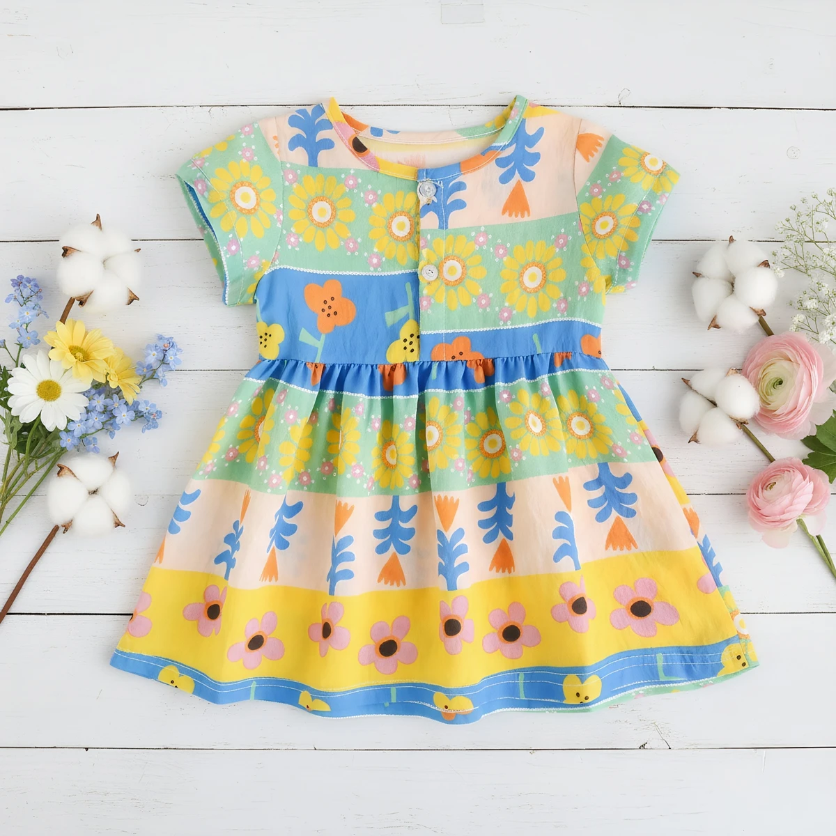 Summer Baby Girls Dresses Sweet Fashion Beach Children Kids Dresses Casual