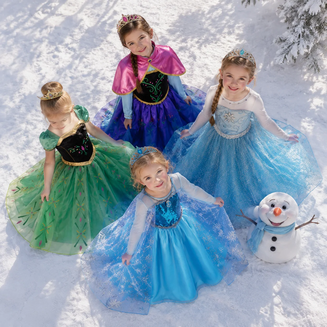 Vestido de Princesa Elsa Anna Rainha da Neve para Meninas, Fantasia de Aniversário, Halloween, Natal, Carnaval, Cosplay para Crianças de 2 a 8 Anos