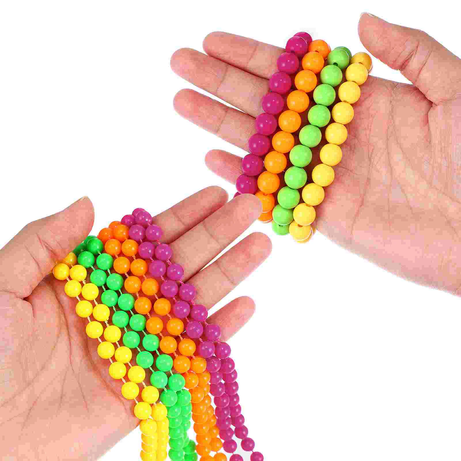 8 Pcs Beaded Bracelets Beads Chains for Women Neon Necklaces Bulk Party Costume Accessories Child