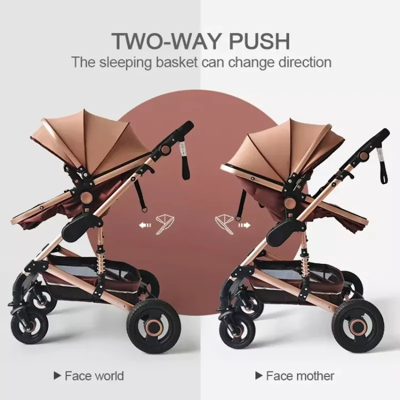 Most popular in Cloth Baby Stroller High Quality Multi-function Easy Folding Portable 3 In 1 Luxury Baby Stroller