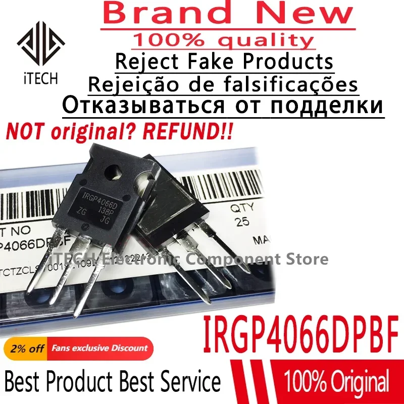 (10-50-100)pcs/lot Original IRGP4066DPBF IRGP4066D TO-247 600V 140A IGBT 100% New and Genuine