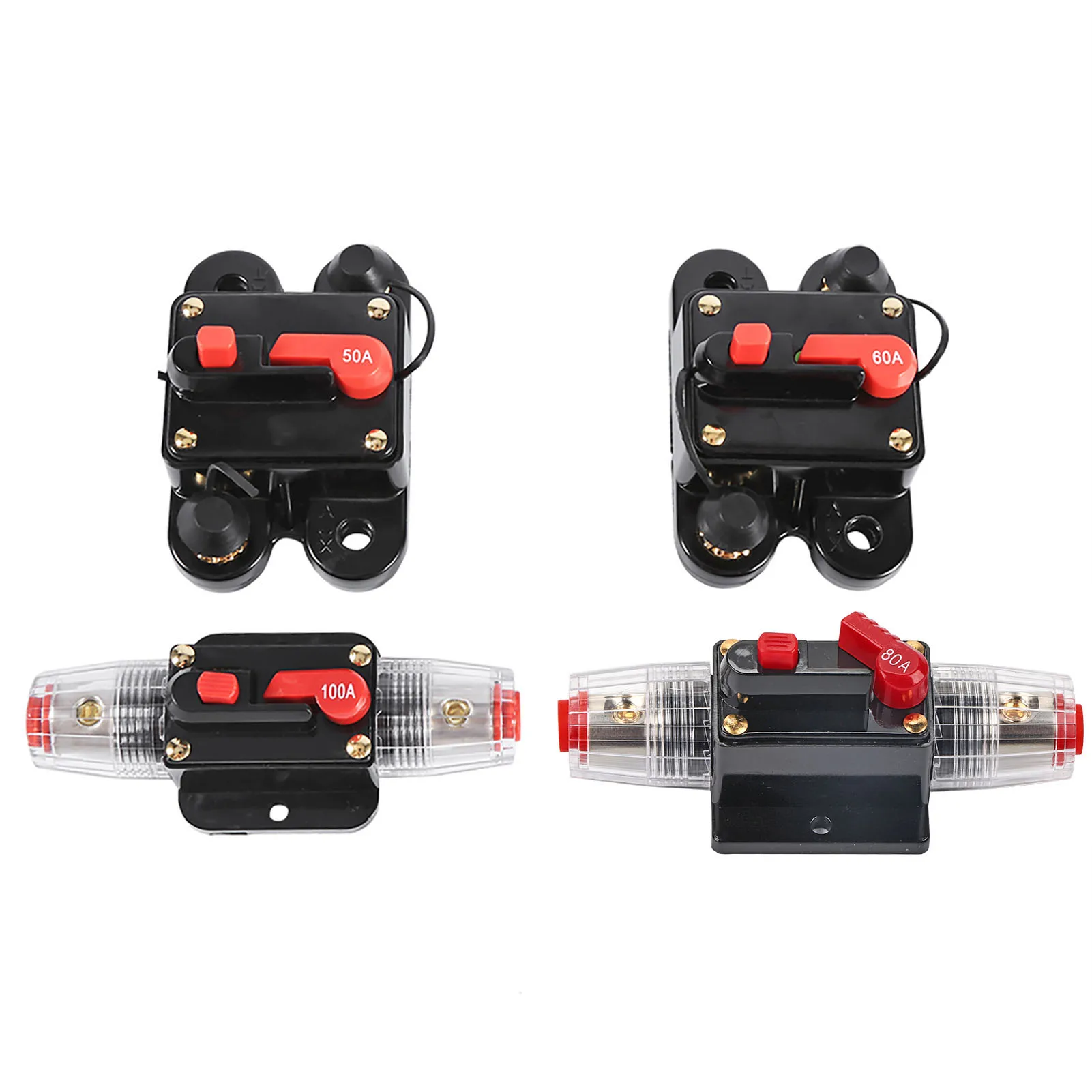 50Amp ‐ 100Amp قطاع دارة إعادة تعيين حامل الصمامات سيارة قارب فيوز حامل مقاوم للماء 12 ‐ 24 فولت جديد #1