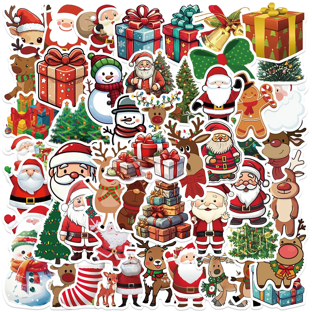 10/30/50 stücke Weihnachten Niedlichen Cartoon Aufkleber Santa Claus Elch Graffiti Aufkleber Koffer Telefon Notebook Wasserdicht Aufkleber Verpackung