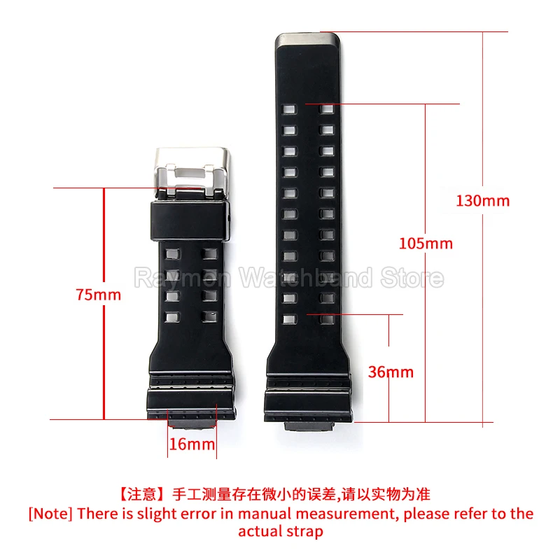 For Casio G-SHOCK GA5081/110/100 G-8900 Resin Bracelet Glossy Surface Wear Resistant Convex Interface Special Buckle Watchband