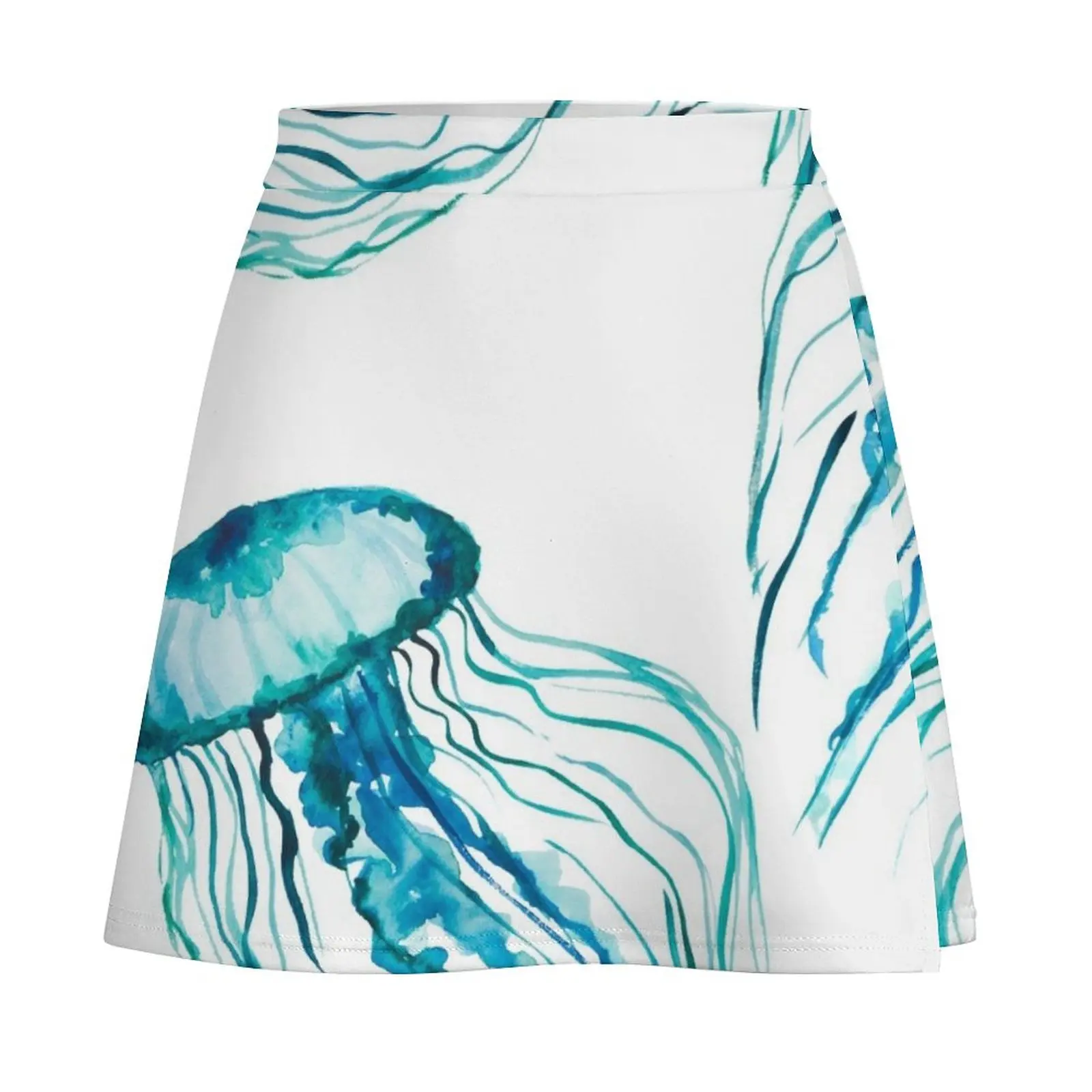 Watercolor Jellyfish Mini Skirt Clothing skirt skirt Mini