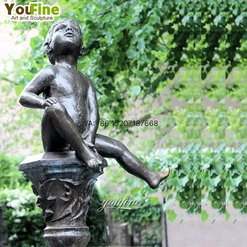 Wmwmnu High Quality Decorative Life Size Brass Copper Outdoor Pee Boy Bronze Statue Fountain
