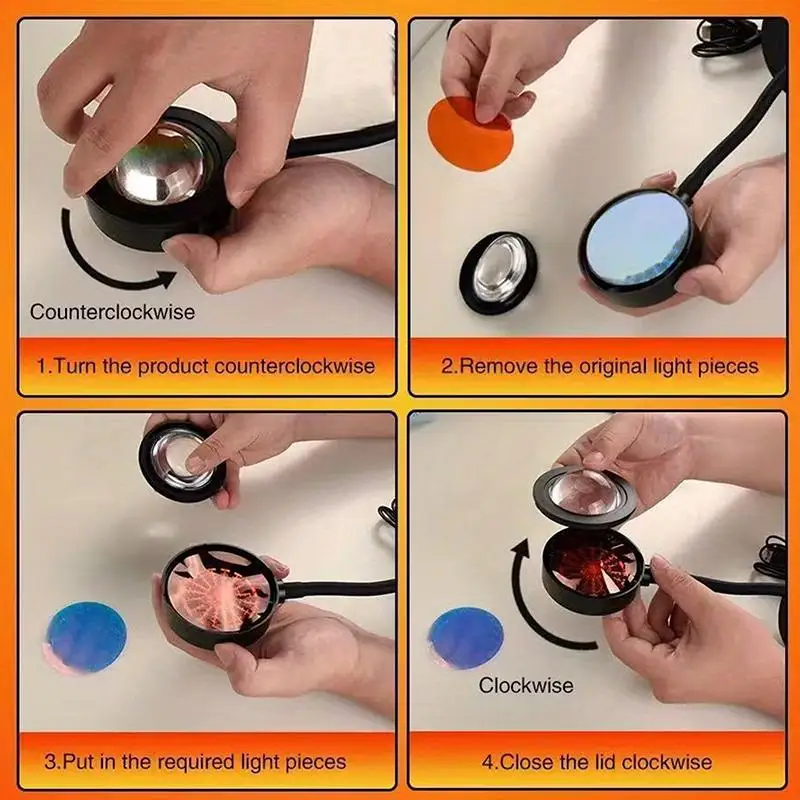 5/10pcs Self-Adhesive Color-Changing Film For Lights Warm Light Ambiance Lamp Replacement Sheets 74mm Light Stickers DIY Ambient