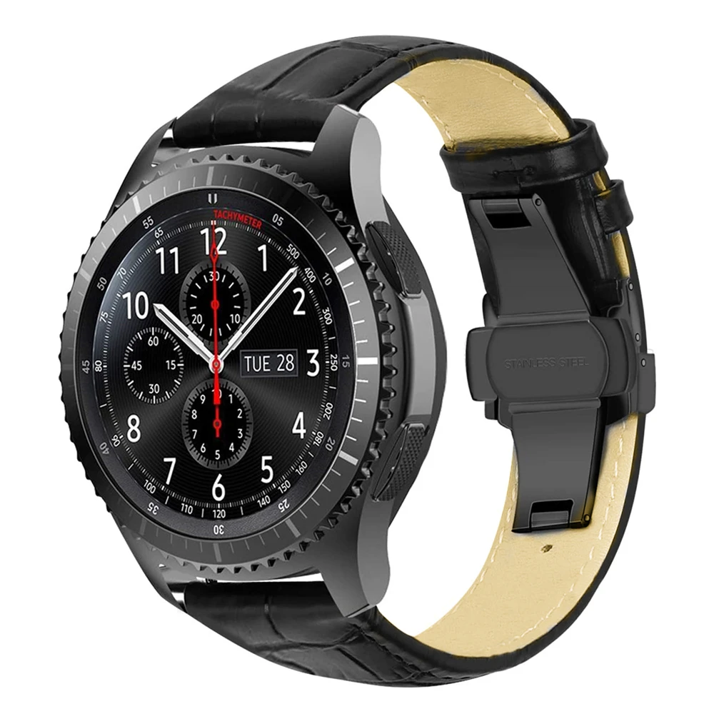 Gear S3 Frontier/Classic for Samsung galaxy watch 46mm 42mm active 2 band for amazfit bip huawei watch gt 2 correa Leather Strap