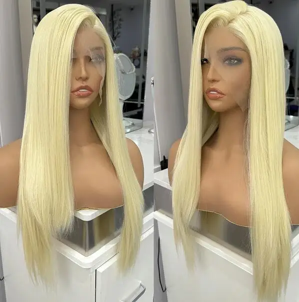 

Synthetic Blonde Wig Lace Front Wigs for Women Long Silky Straight Hair Glueless Natural Hairline Heat Resistant Fiber Cosplay