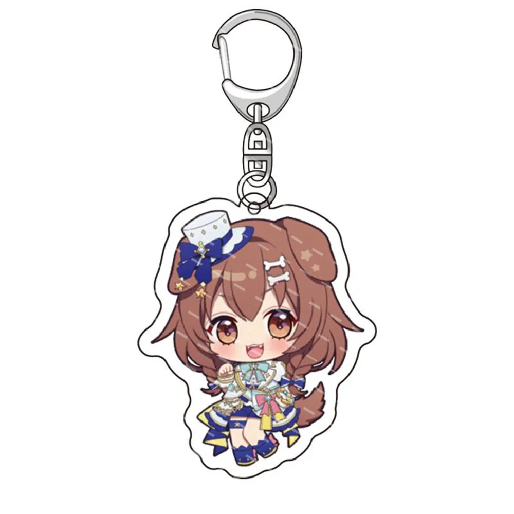 Hot  Anime Holo Acrylic Usada Pekora Rushia Hosimati Cartoon Pendant Keychain  For Fans Friend Gift