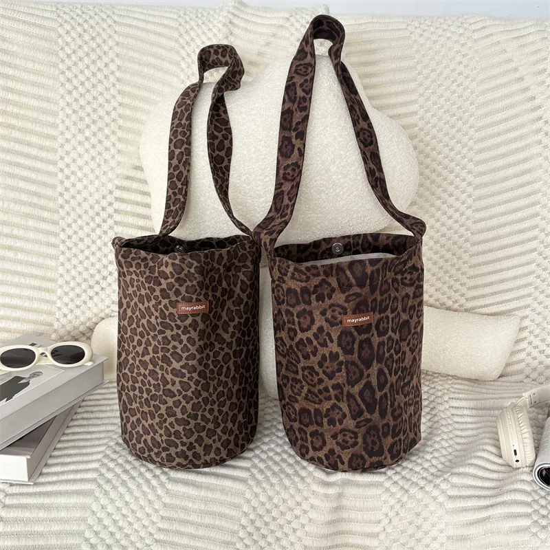 

YIFAN Retro Fabric Crossobdy Bag Women, Autumn and Winter Tide Fashion Leopard Print Tote Bag Ladies 2025