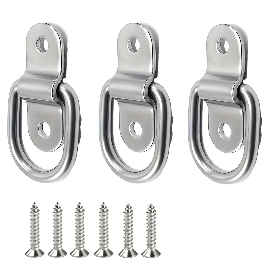 3-piece heavy-duty binding D-ring strap installation plate, suitable for left-side truck loading