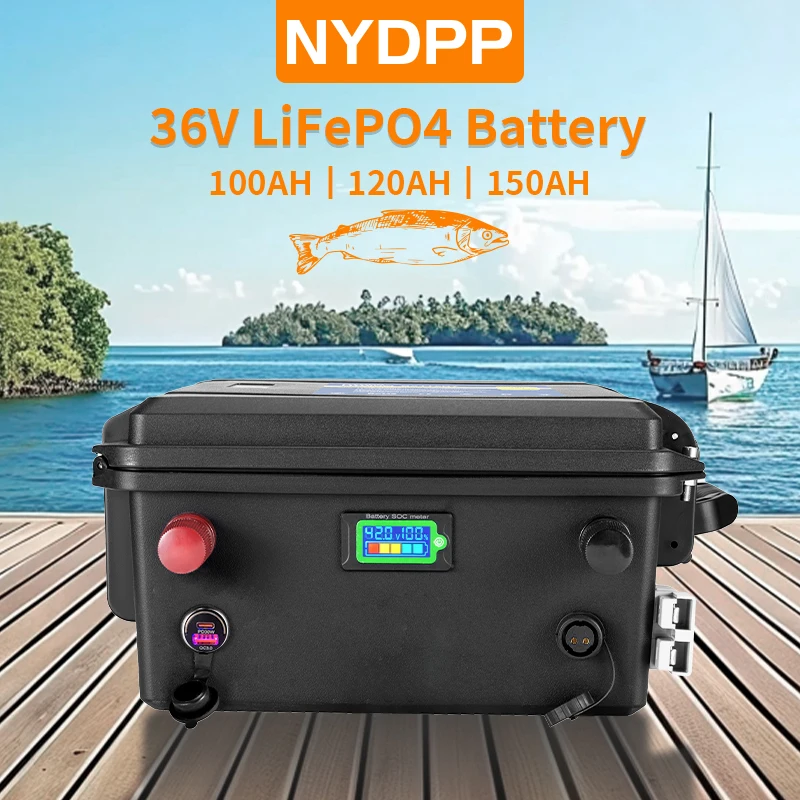 36V100AH 120AH 150AH LiFePO4 Батарея 36 В 100 Ач/120 Ач/150 Ач Литий-железо-фосфатный аккумулятор для электродвигателя, двигателя