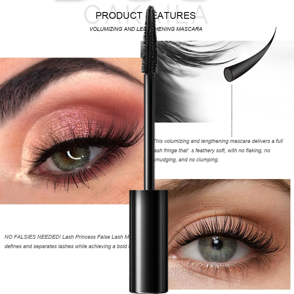 3D Mascara Waterproof Extra Thick Mascara Long Lasting Curl Lashes Lengthen Lashes No Smudge Lashes Black Mascara Makeup