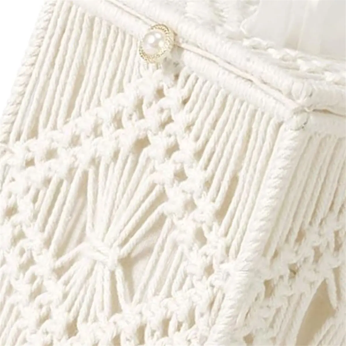 

【AT48】 НОВЫЙ Декоративный органайзер для салфеток: квадратный держатель для салфеток с открытым дном, в богемном стиле, ручной работы, плетеный, в форме куба