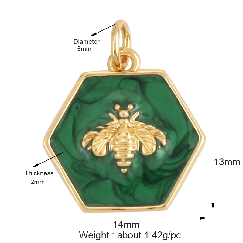 Bee Butterfly Dragonfly Spider Bird 18K Gold Zircon Charm Pendant,Cute Insect Animal Jewelry Craft Necklace Making Supplies K53