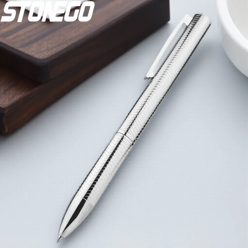 

Twist Rollerball Pens Capless Metal Chrome Ballpoint Pen Refillable Elegant Signature Pen Gift for Office School Supplies