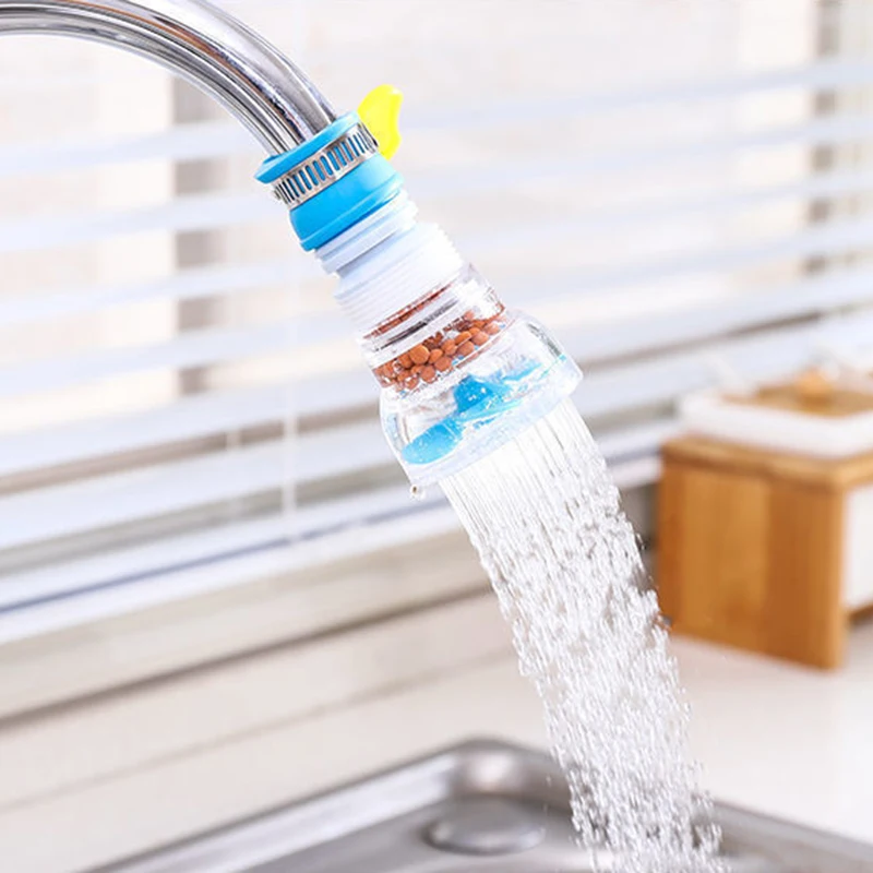 Grifo de Agua Extensible y Giratorio con Filtro Antisalpicaduras, Boquilla de Ahorro de Agua para Cocina, Extensión de Grifo con Pulverizador y Filtración para Agua Limpia