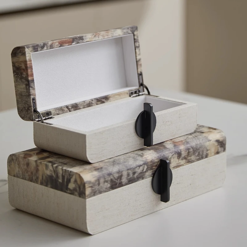 Portable Jewelry Box Large Retro Jewellery Box Display Makeup Organizer Watch Storage Earrings Container Luxury Packaging Gift
