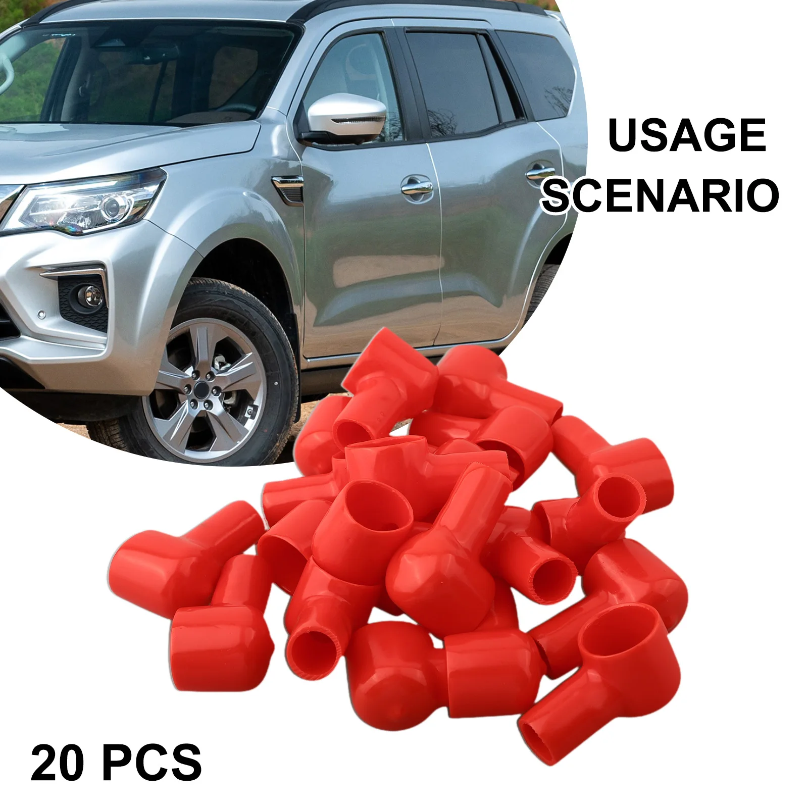 20PCS Battery Terminal Cover Boots Insulating Protective Lug Cap 12x20mm Red Good Covers Protector Cap For Car Batteries Accesso