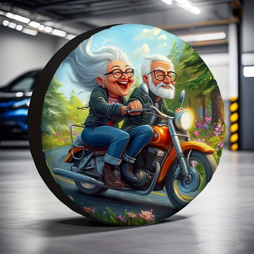 1pc, Outdoor Tire Storage Bags For Grandparents On A Motorcycle, Made Of Machine Washable Fabric, Suitable For Halloween Gifts,