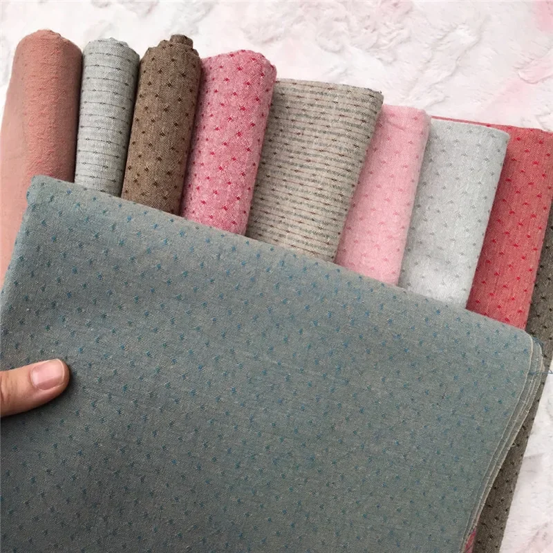 Japanese Yarn Dyed Cotton Fabric Material for Clothes Telas Patchwork Algodon Yarn-dyed Fabric for DIY Bag Mat Doll Sewing Cloth