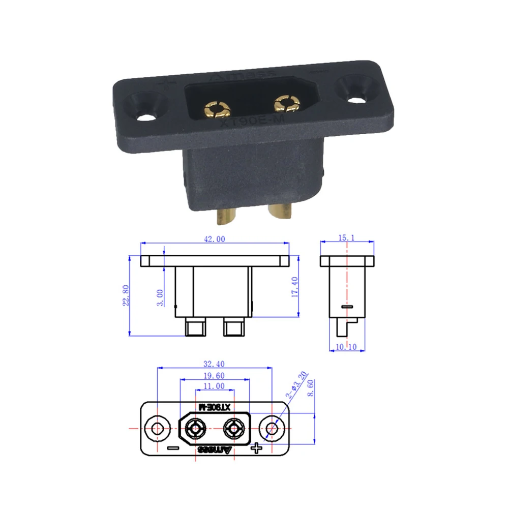 XT90E-M+XT90H-F Battery Connector Set XT90E Male Plug Gold-Plated Connector DIY Connecting Part For RC Aircraft Drone Accessory