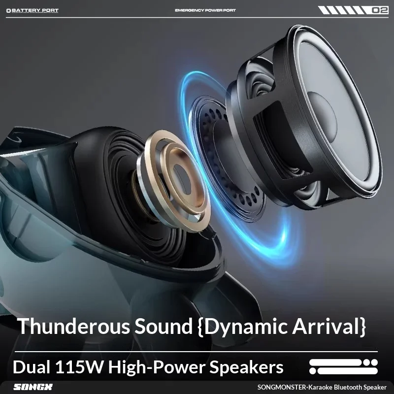 SONGX الصوت المزدوج ميكروفون Duet 15 واط المتكلم الموسيقى ميني الوحش في الهواء الطلق KTV سمّاعات بلوتوث جهاز صوت عالي الجودة
