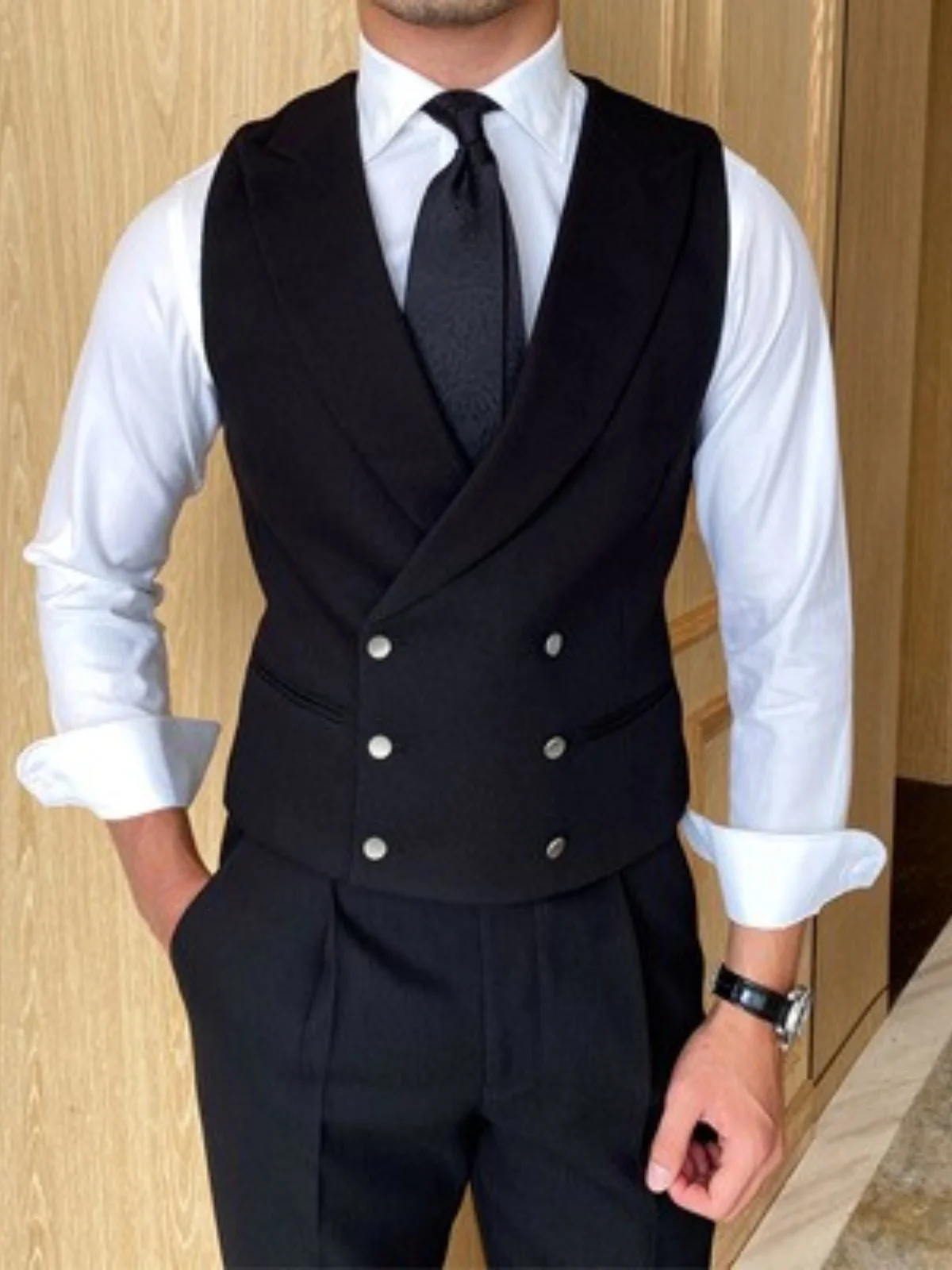 High-End High-End Men's Light Luxury All-Match Suit Vest Korean Style British Trend Banquet Leisure Vest