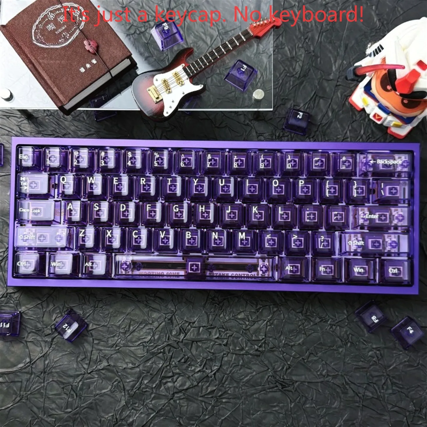 130 Keys Crystal Purple PC Keycaps High Transparent Clear for Cherry MX Switch Mechanical Keyboard