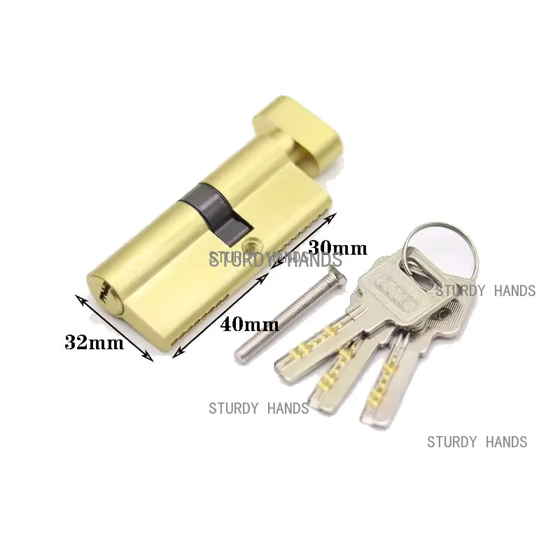 Aluminum Alloy Door with 3 Holes, Height 32MM, Length 50mm to 85mm, Anti-Theft Door Eccentric Lock Cylinder with Key Included image 4