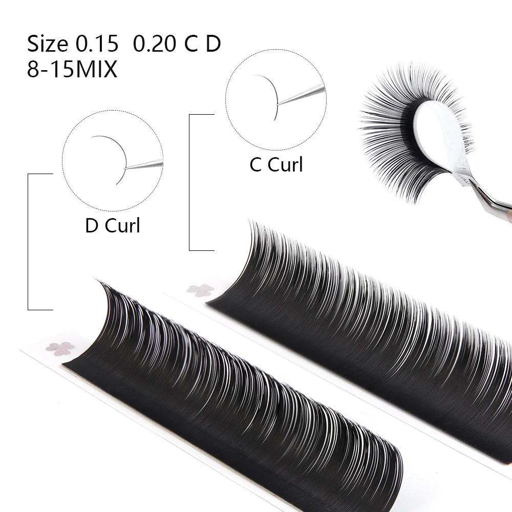 Befer Matte Ellipse Flat Lashes Extension Split-Tips Individual False Eyelash Mix8-15 Soft Ellipse Wires Professionals Supplies