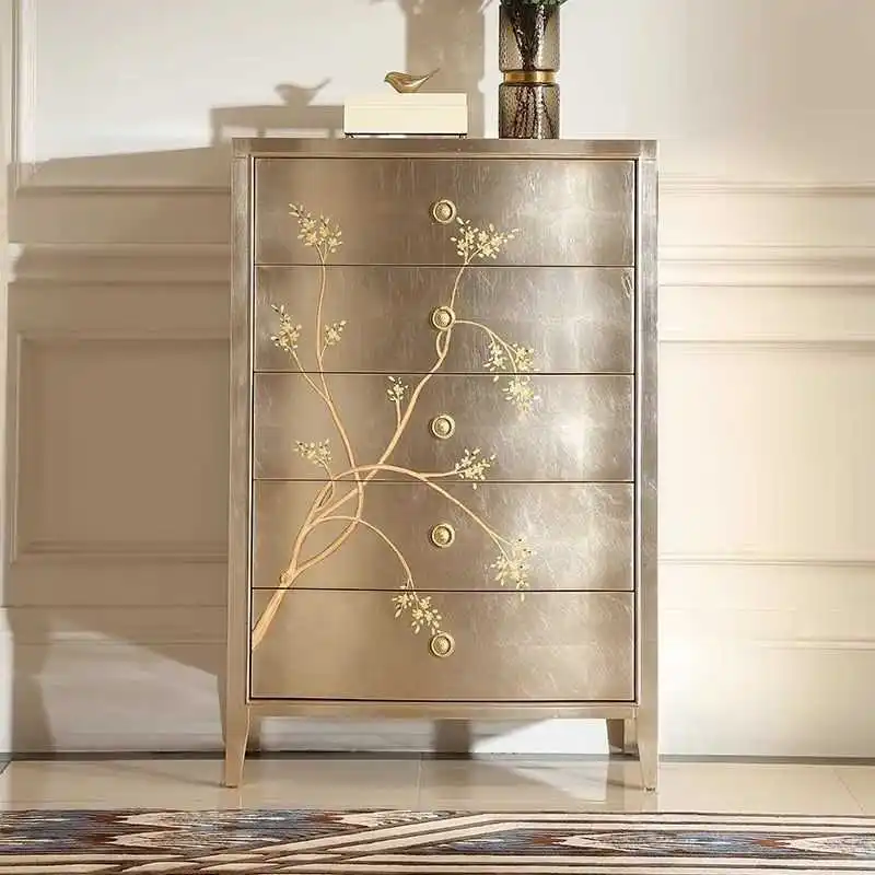 of drawers solid wood painted bedroom drawer cabinet art decoration locker integrated storage cabinet against the wall