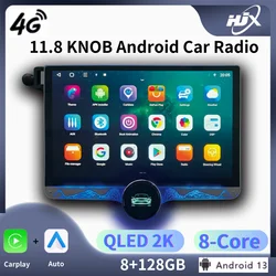 11.8 inch Screen Diamond 2K Android 8+128G Car Radio 2Din Multimedia Player Carplay Android Auto GPS 4G Navigation Car Audio