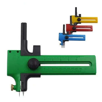 Outil de coupe circulaire réglable coloré, cercle de boussole, papier artisanal en cuir, carton, coupe de papier, accessoires d'outils de bricolage