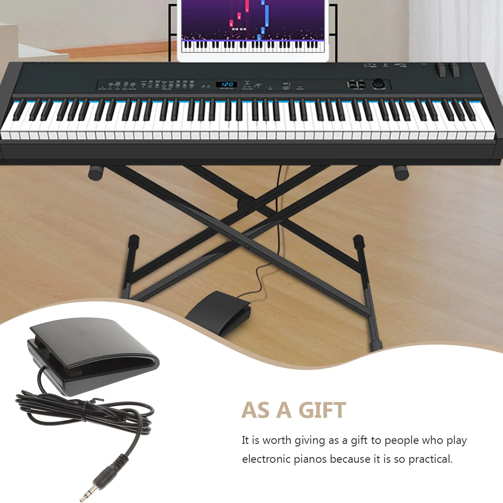 

Piano Keyboard Pedal Electronic Foot Black Electric Universal Piano-style Sustain Accessories