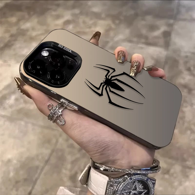 샤오미 레드미 노트 14 13 12 11 10 9 8 프로 플러스 14S 12S 11S 10S 9S 레드미 14C 14R 13C 12C 11A 용 배트 스파이더맨 로고 도금 케이스