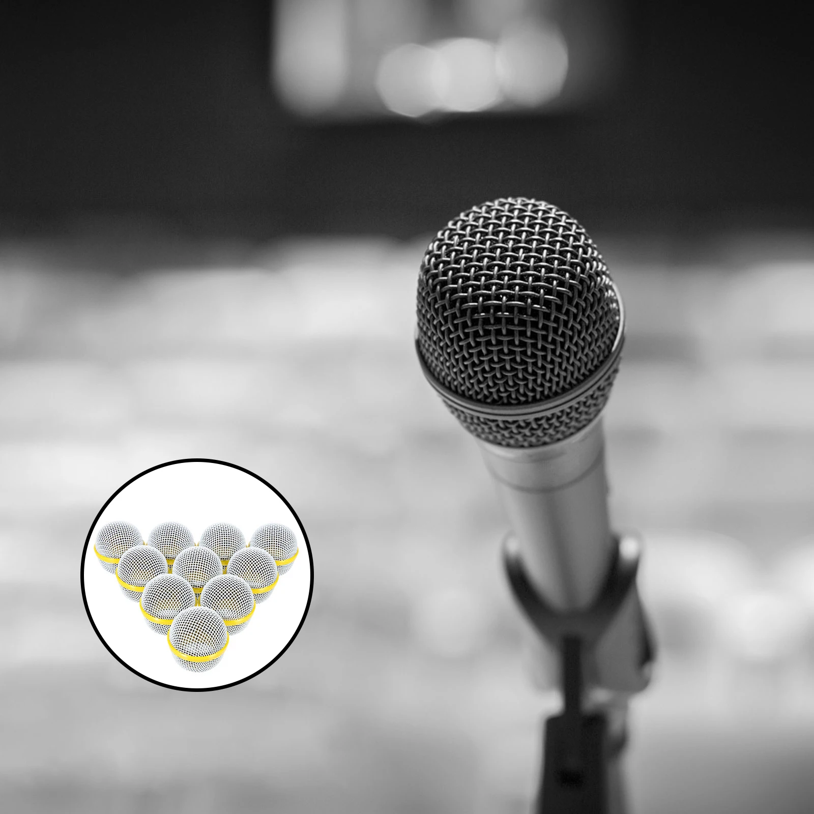 

10 Pcs Replacement Ball Head Mesh Net Cover Mic Grill Disposable Grille White Microphone