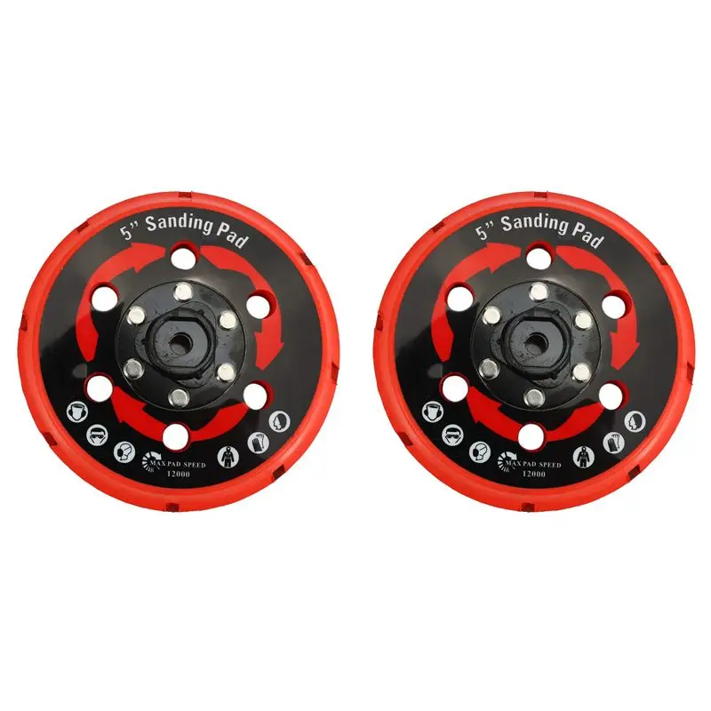 2X Backing Plate For Dual Action Polisher Da Polisher Backing Plate Back Holder 5 Inch 125Mm