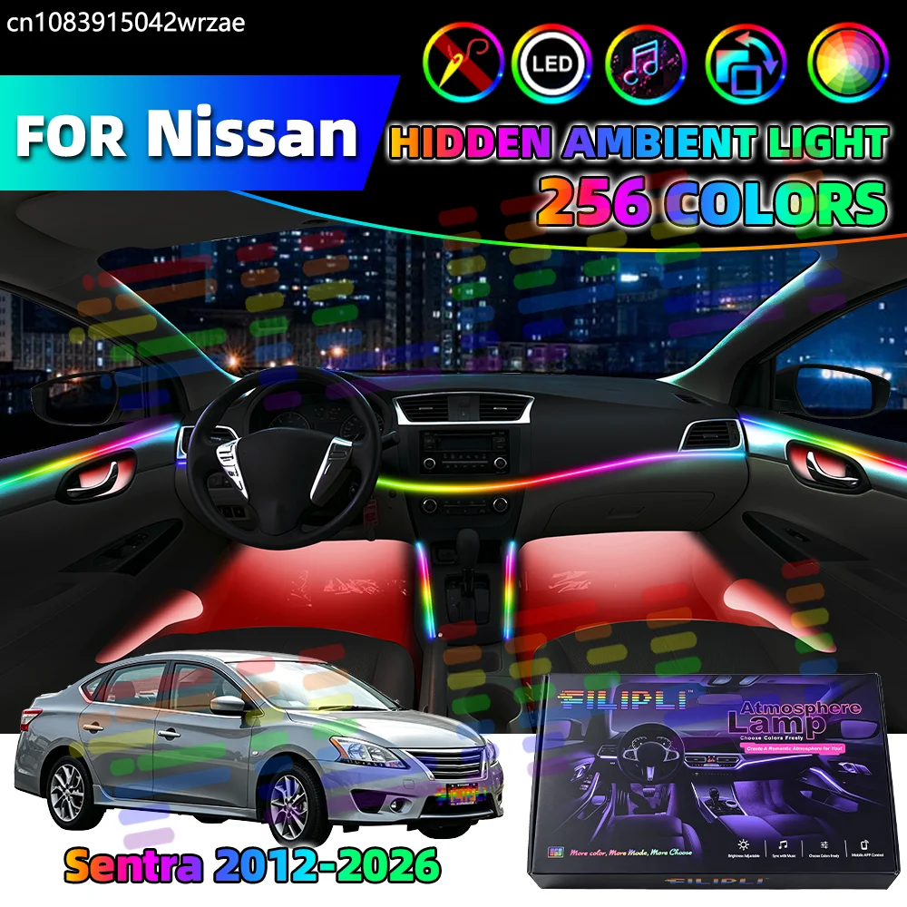 Led Ambient Interior Car Lights App Control - 14 in 1 For Nissan Sentra