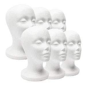 Female Styrofoam Mannequin Head model, hat, glasses, display wig, white foam, support, stand rack, dummy, 1pc 10 Main Women's Mannequin Sales - №1