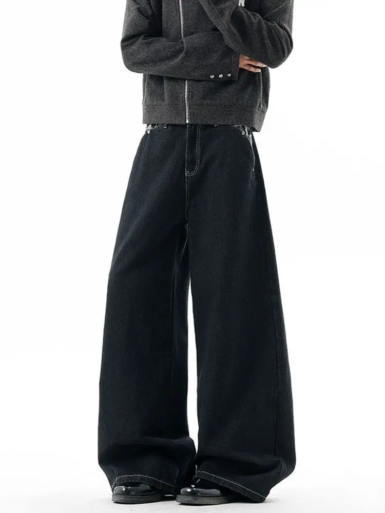 Men's Leopard Print Stitching Black Casual Pants Vibe 90s Unisex Sweatpants Male High Waist Y2k Cool Trousers Streetwear Men