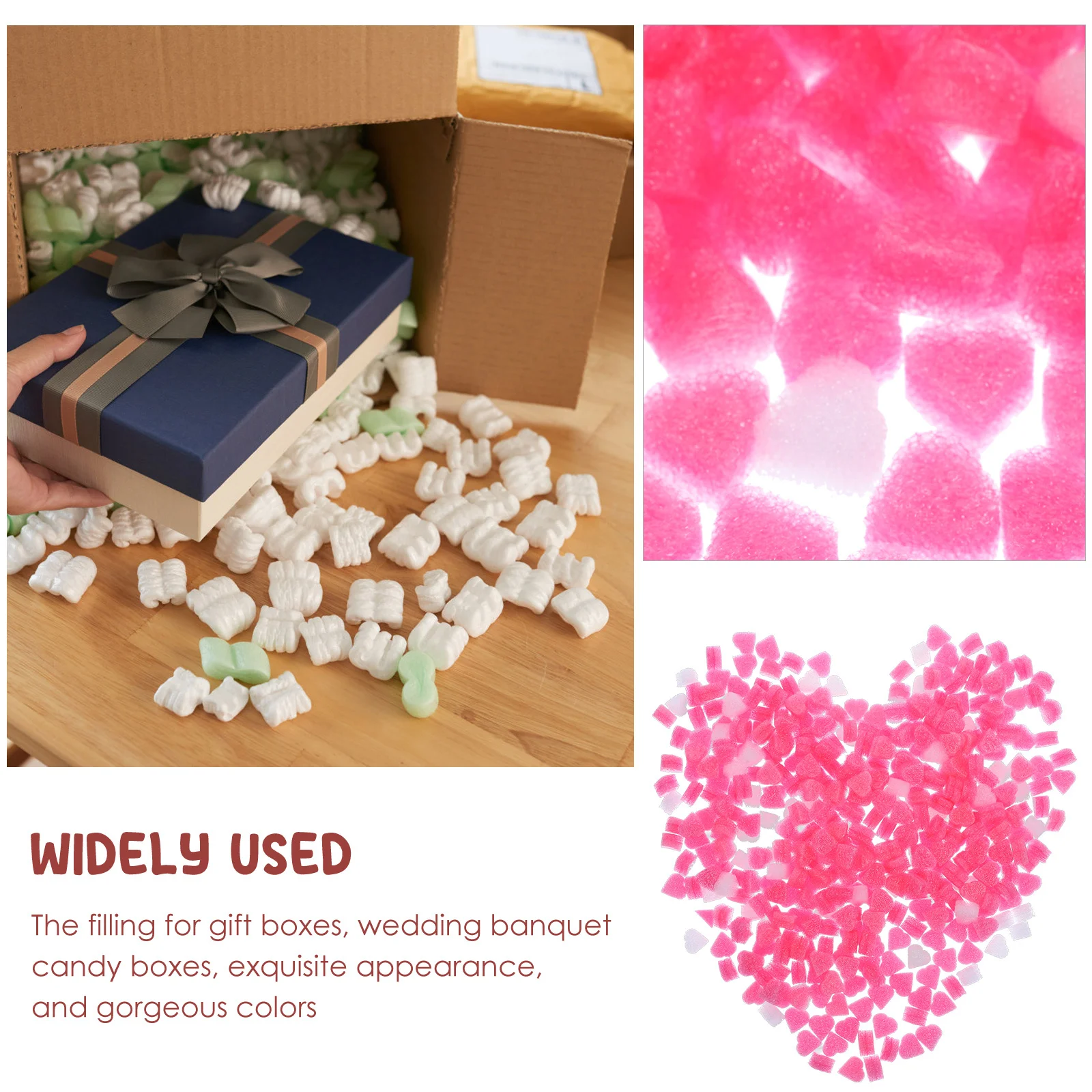 Pianki w kształcie serca, wypełniacz do pudełek na prezenty, bezpieczne, lekkie, do rękodzieła, na wesele, bankiet, do pudełek na słodycze, dekoracja stołu, wypełniacz do pudełek na prezenty.