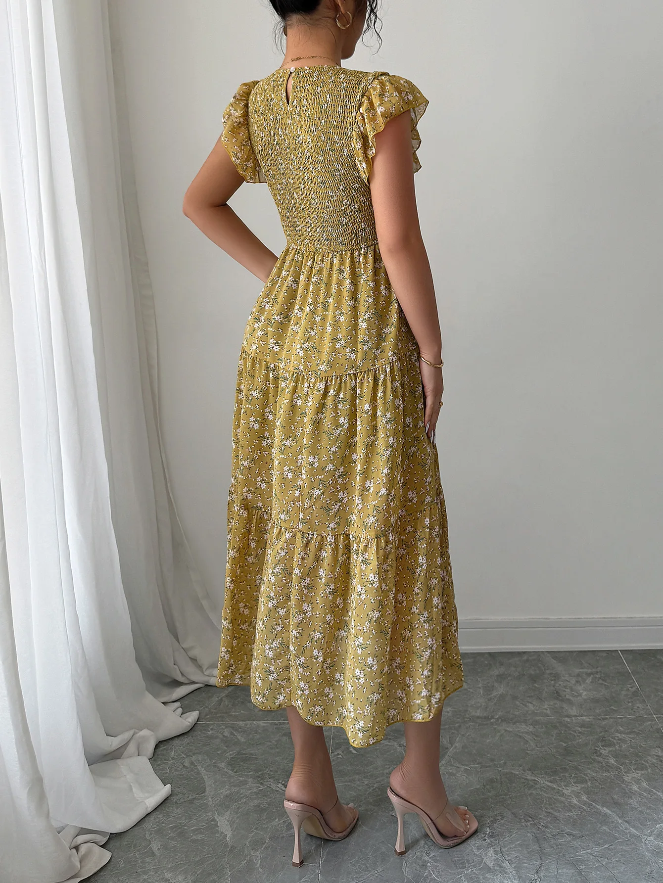 2025 Abito sottile floreale alla moda semplice Abito da donna Elegante moda Bellissimi abiti da donna Abiti da notte per feste Donna da sera