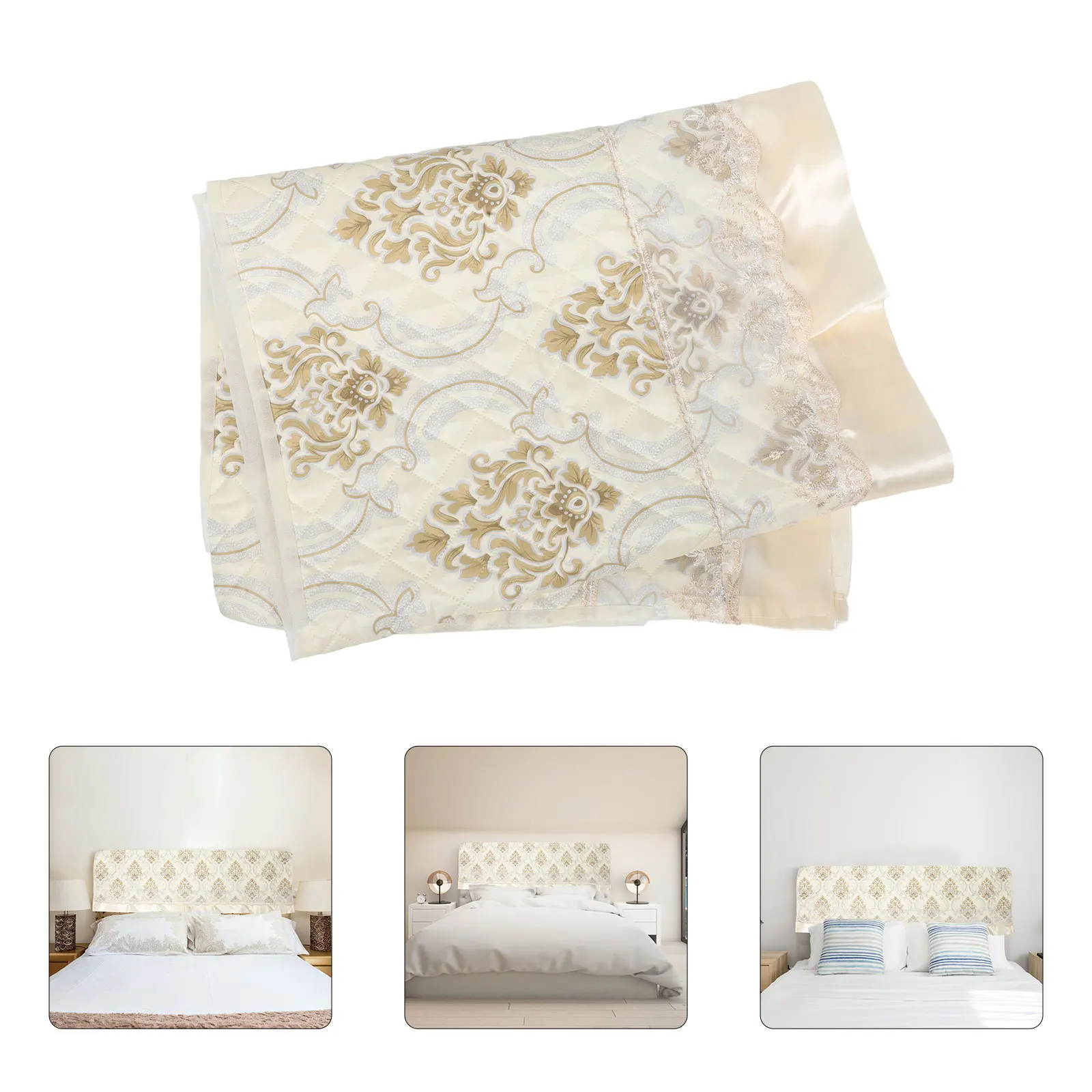 

Padded Headboard Cover for 1.8 Meter Bed Anti-Slip Quilted Design Dustproof Protection Compatible with King Full Size